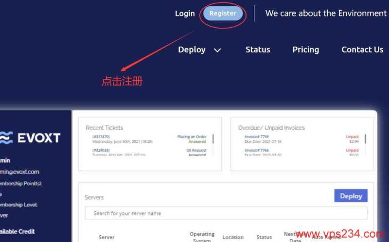 Evoxt瑞士VPS测评-注册用户