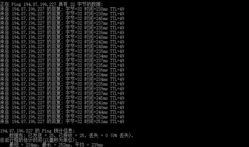 JustVPS俄罗斯VPS测评 - 本地Ping平均延迟效果