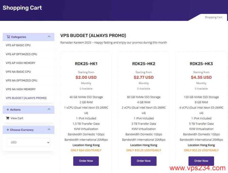 OrangeVPS香港VPS购买教程-套餐选择