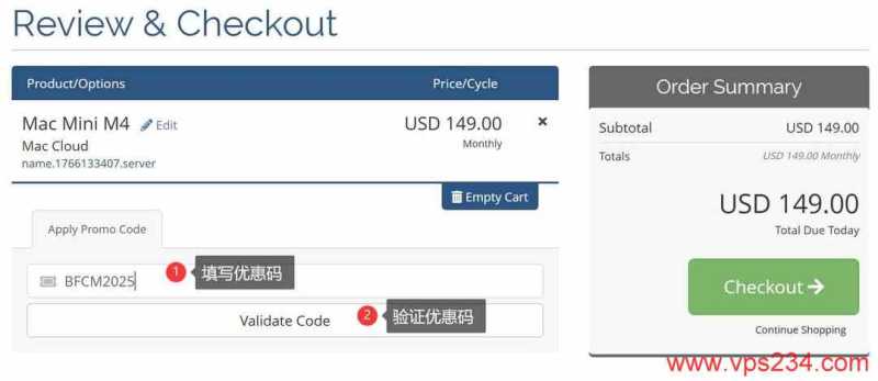 Casbay Mac VPS购买教程-优惠码