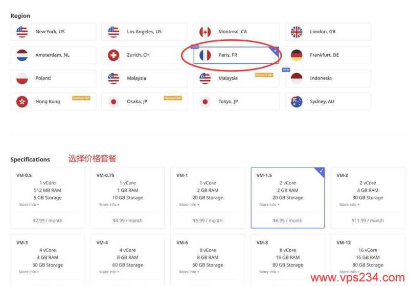Evoxt法国VPS购买教程-节点选择