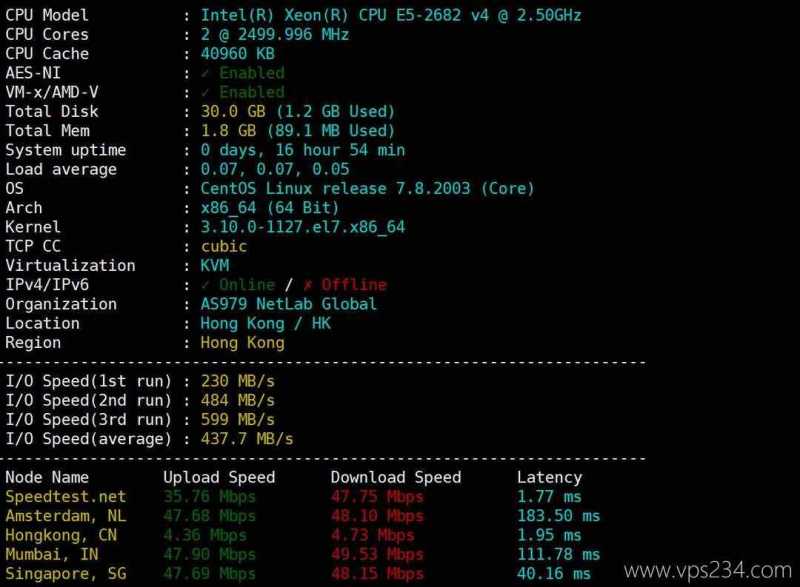 莱卡云香港高防VPS网络测试-性能和速度