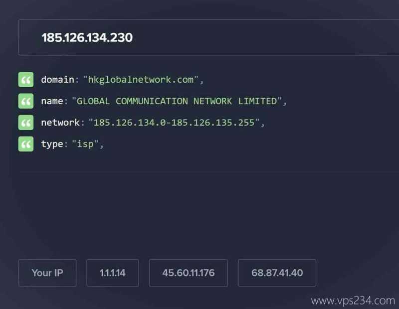 IPRaft越南VPS网络测试-IP的Company类型