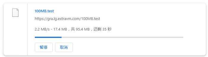 ExtraVM法国VPS测评 - 联通网络本地下载速度