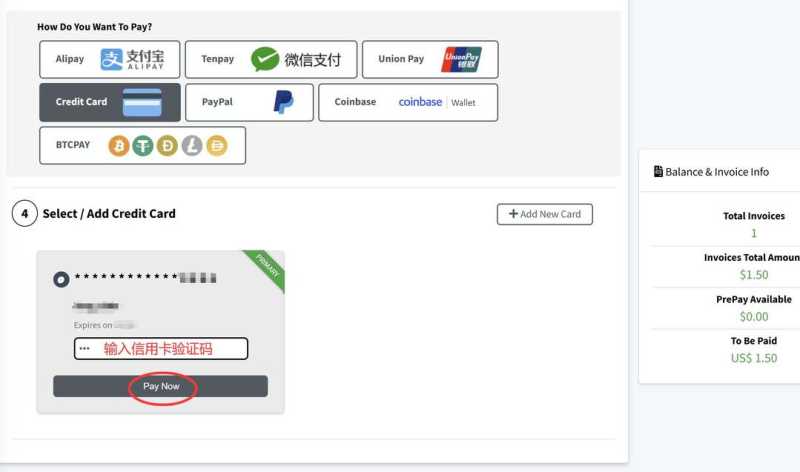 InterServer美国VPS购买教程-信用卡付款确认