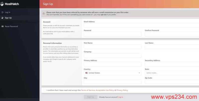 HostHatch韩国VPS购买教程-注册账号