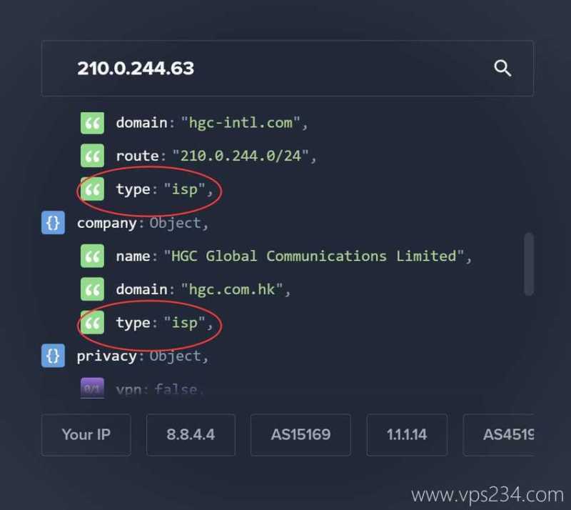 丽萨主机香港VPS测评 - IP类型测试