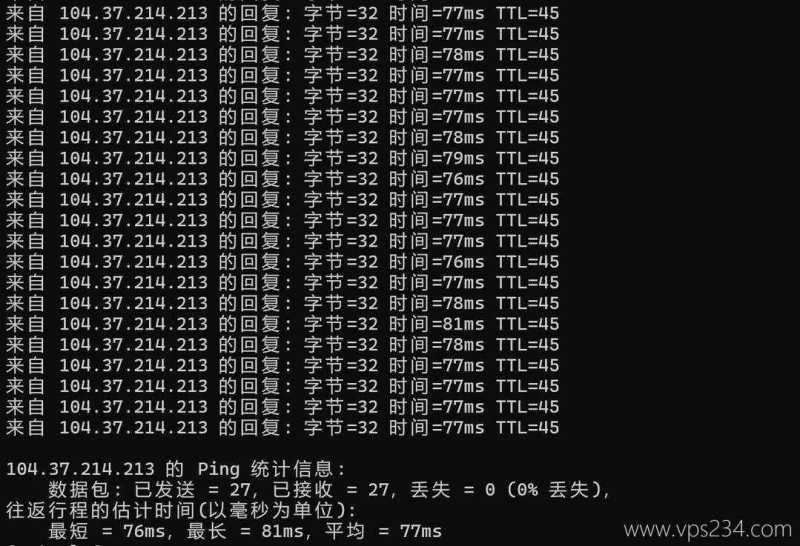 恒创主机韩国服务器网络测试-本地Ping平均延迟