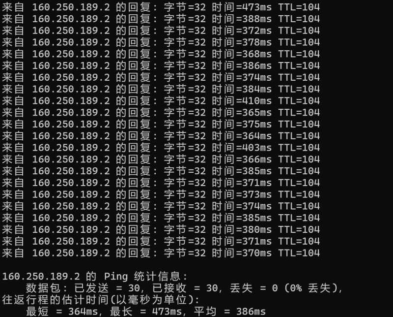 zlidc越南VPS测评-本地Ping延迟测试