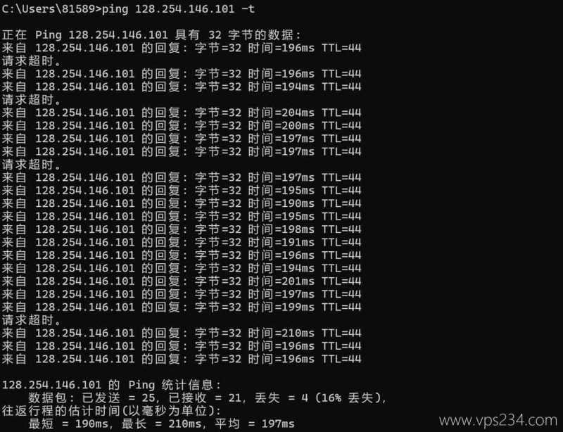 justhost.asia美国VPS测评-本地Ping平均延迟测试