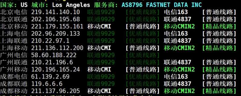 莱卡云美国VPS测评 - 三网回程路由