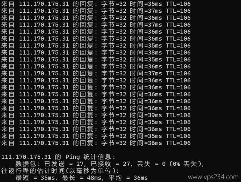 速科云国内VPS网络测试-本地Ping延迟