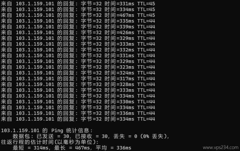 Tokyonline日本VPS测评-本地Ping平均延迟测试