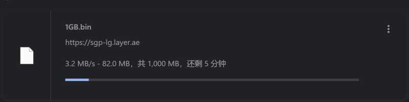 Layer新加坡VPS测评 - 本地下载速度