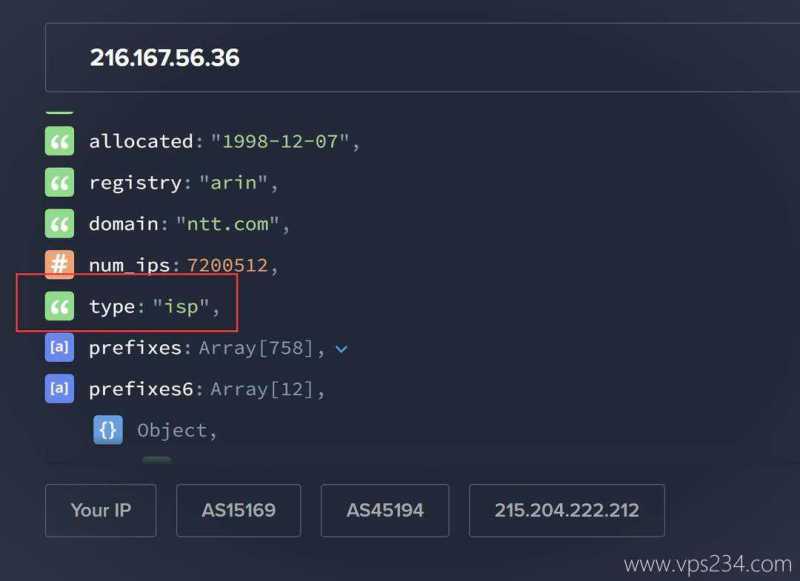 吉云美国家宽VPS网络测试-IP的ASN类型
