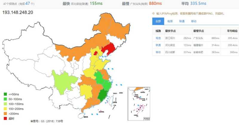 iFog GmbH荷兰VPS测评 - 全国三网Ping延迟效果