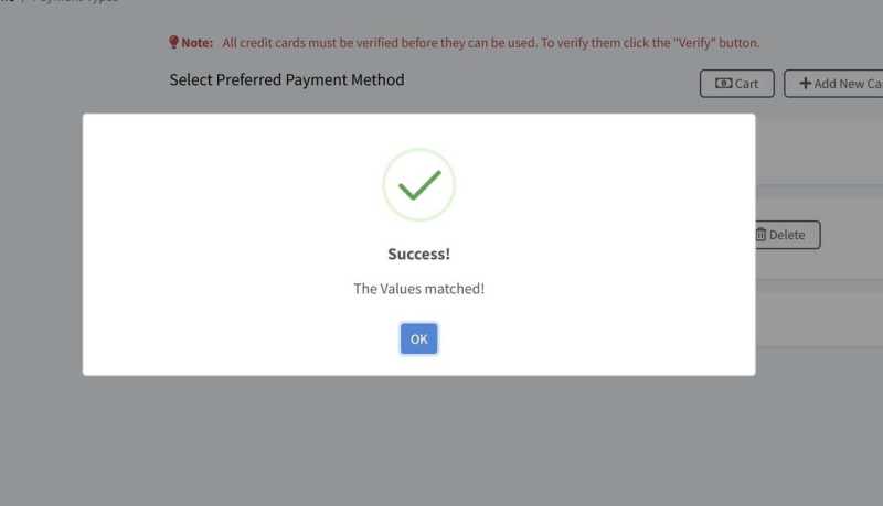 InterServer美国VPS购买教程-信用卡账单验证成功