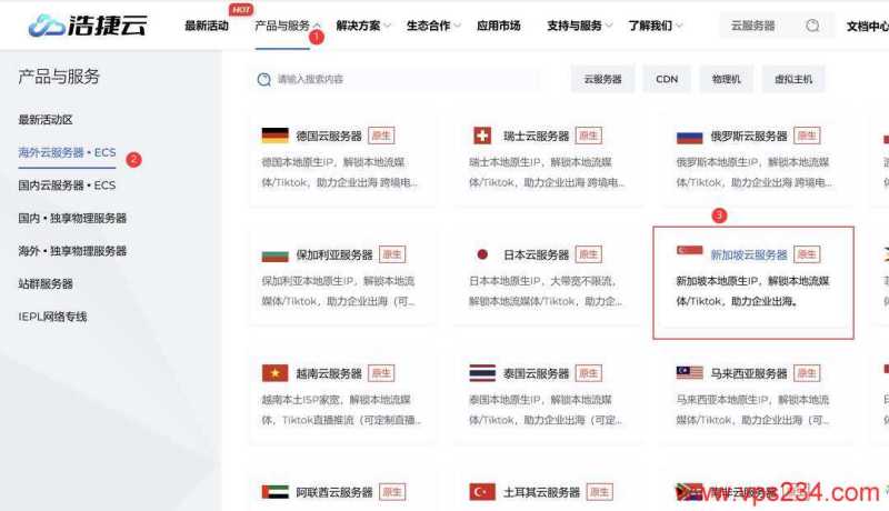 浩捷云新加坡VPS购买教程-入口链接