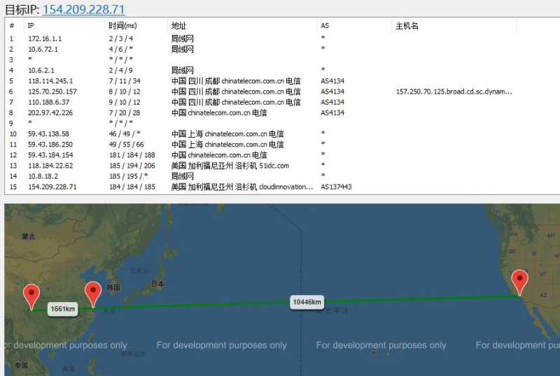 xxmhost美国VPS路由线路测试