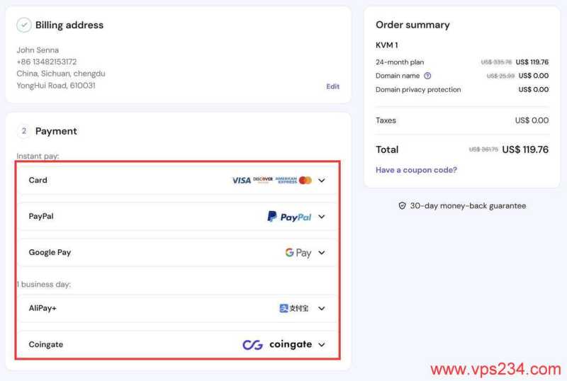 Hostinger马来西亚VPS购买教程-付款方式
