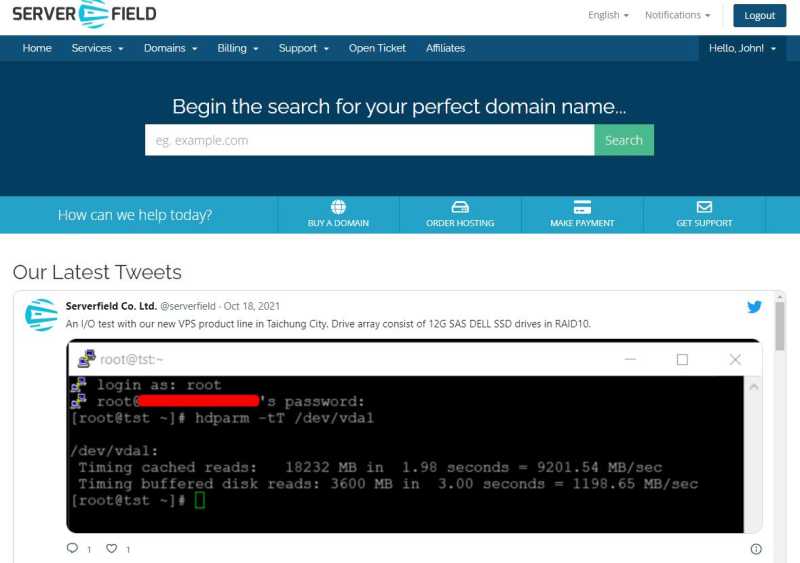 台湾VPS推荐 - Serverfield
