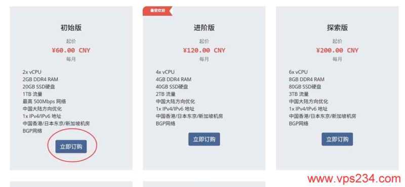 赤鱼网络日本VPS购买教程-套餐选择