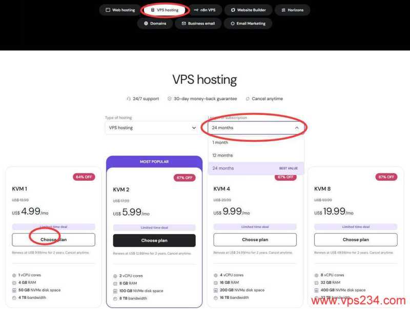 Hostinger马来西亚VPS购买教程-套餐选择