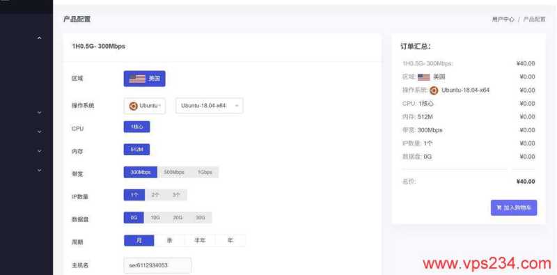 永通云美国家宽VPS购买教程-配置选择