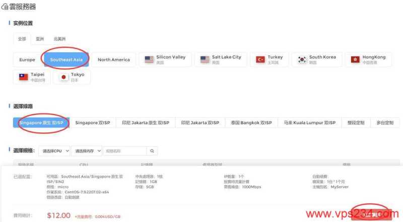 IPRaft新加坡家宽VPS购买教程-节点选择
