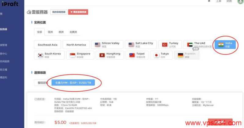 IPRaft印度VPS购买教程-配置选择