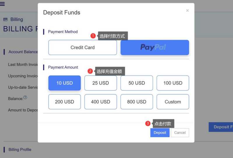 VPSServer购买教程-付款方式选择