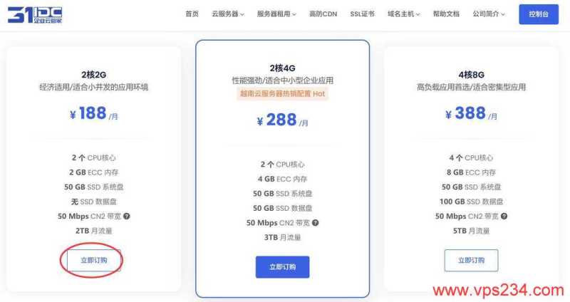 31IDC越南VPS测评购买教程-套餐选择