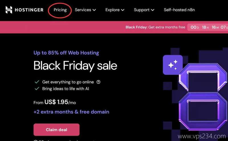 Hostinger马来西亚VPS购买教程-首页入口