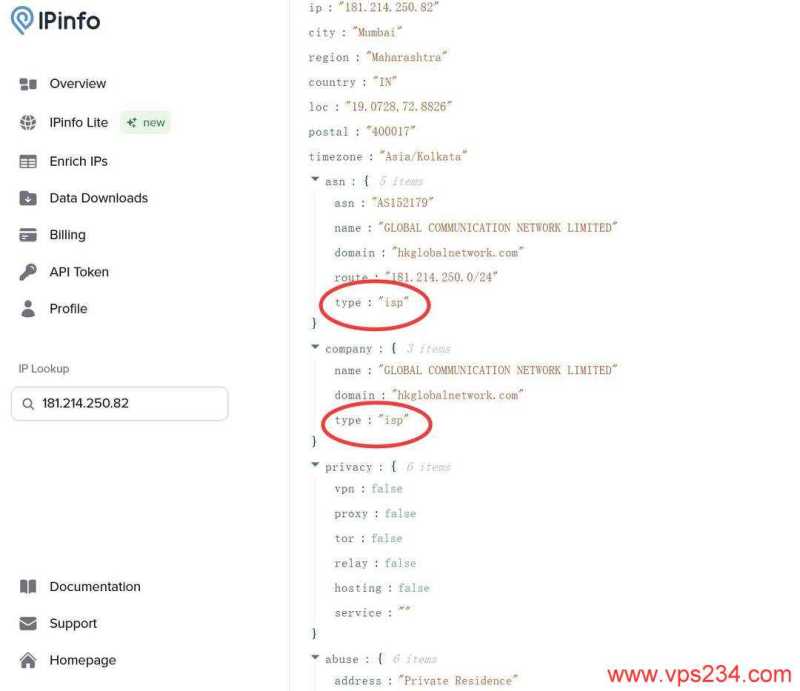 IPRaft印度VPS测评-ISP类型测试