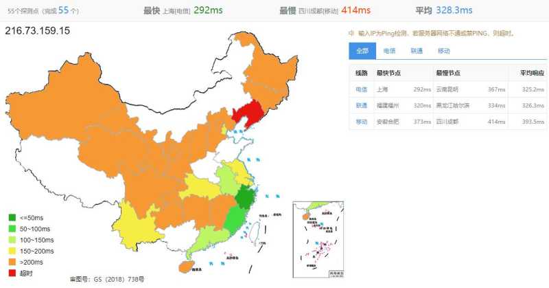 Zappie Host智利VPS测评 - 全国三网Ping平均延迟