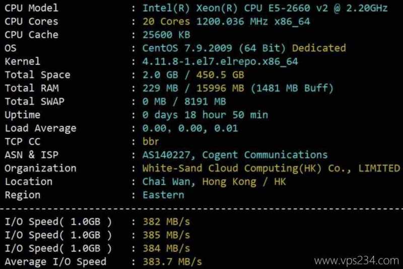 华纳云美国VPS网络测试-服务器性能