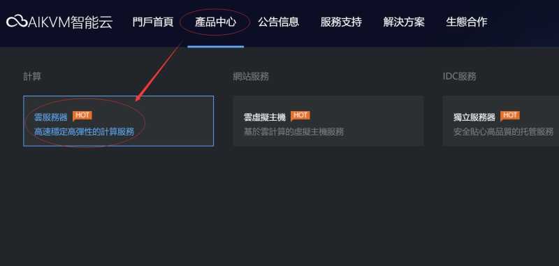 AIKVM美国VPS购买教程 - 首页入口