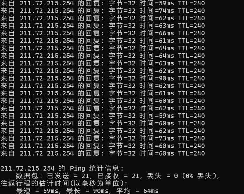 Serverfield Windows 台湾VPS  - 本地Ping平均延迟测试