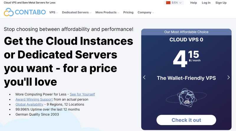 欧洲VPS推荐 - Contabo