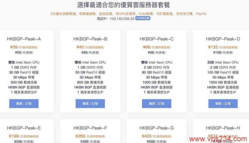 UFOCloud香港VPS购买教程-套餐选择
