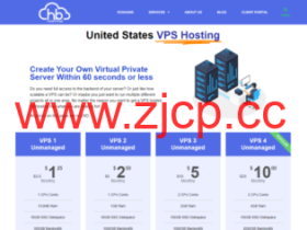 HBHosting:美国堪萨斯机房,1核/512MB内存/50GB SSD硬盘/500GB流量/1Gbps端口,$1.25/月