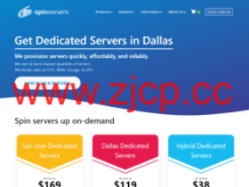 SpinServers:圣何塞服务器75折优惠,亚洲优化线路,10Gbps带宽,月付$126起