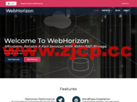 #补货#WebHorizon:香港NAT VPS,1核/256M内存/4GB NVMe硬盘/500G流量/1Gbps端口,$14/2年