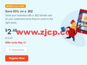 Namecheap:域名促销,.biz域名可享85%优惠,现在优惠价2.48美元/年