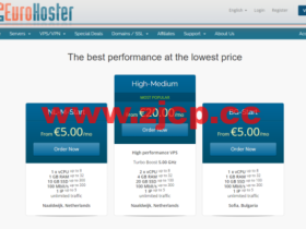 #黑五#eurohoster: 保加利亚/荷兰/美国vps,80%优惠,€1.00/月起,荷兰机房独立服务器30%优惠