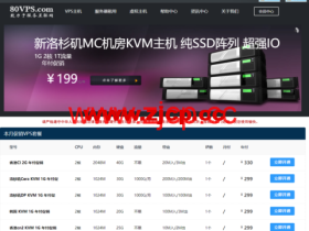 80VPS:8C站群服务器特价,E3-1240v5/16GB/1TB SSD/100TB@1Gbps,900元/月,洛杉矶机房