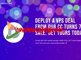 #七周年促销#CloudCone:洛杉矶机房,2核/1GB/50GB/3TB@1Gbps,$14.49/年