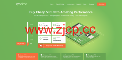 VPSDime：便宜Windows VPS，10Gbps大带宽，可选美国/荷兰机房，4G内存/2核/50gSSD/4T流量，低至$7/月插图