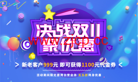 ZJI：双十一，自营服务器/阿里云专线服务器全部55折优惠，月付412元起，999元可获得1100元余额插图