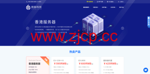 数脉科技：2021年年末促销，香港独立服务器，首月8折，月付260元插图